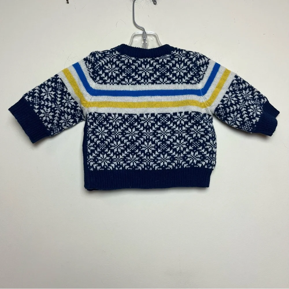 VINTAGE NWT ‘04 Baby Gap 3 months Lined Lambs wool sweater‎ blue fair isle
